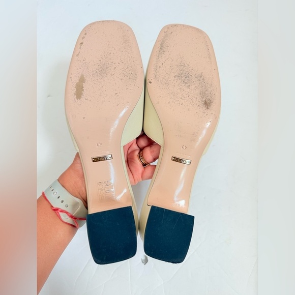 GUCCI Mystic White/ Off-white leather Madelyn Crystal G Mules Block heel  EU 41 - Picture 5 of 9